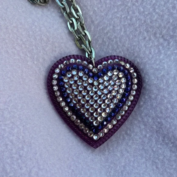 Tarina Tarantino Purple Crystal Heart Necklace - Picture 1 of 3